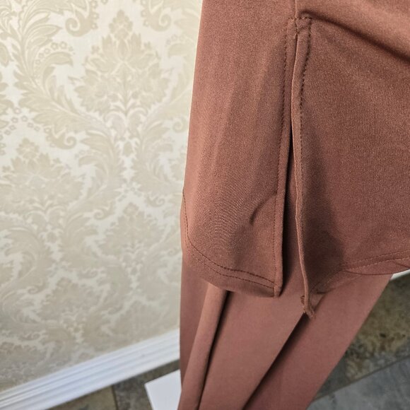 Zestora Size Small Brown 2 Piece Pant Set Bateau Neckline Elastic Pull On Pants - Picture 7 of 15
